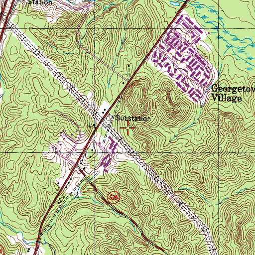 Topographic Map of Dumfries - Triangle Volunteer Fire Department Station 23, VA
