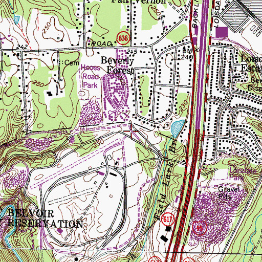 Topographic Map of Fort Belvoir Fire Department Station 464, VA