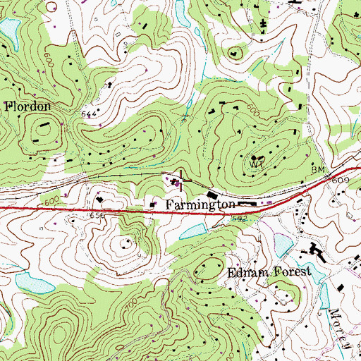 Topographic Map of Ivy Fire Rescue Station 15, VA