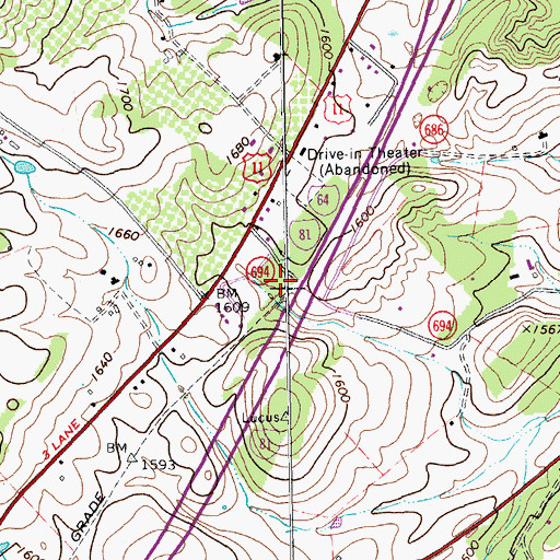 Topographic Map of Riverheads Volunteer Fire Department Company 25, VA