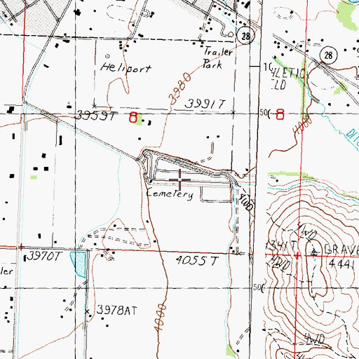 Topographic Map of City Cemetery, ID