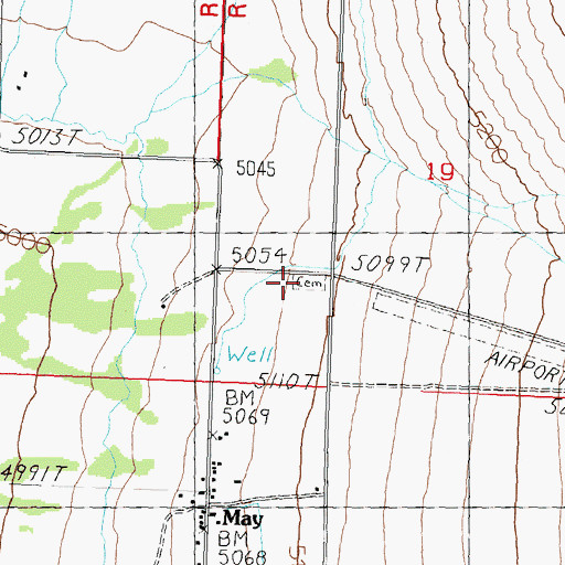 Topographic Map of May Cemetery, ID