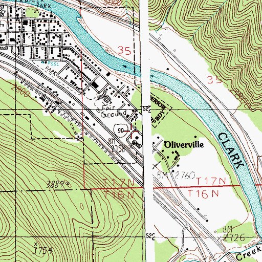 Topographic Map of Superior EMS, MT