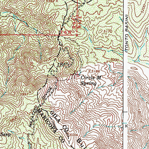 Topographic Map of Circle M Spring, AZ