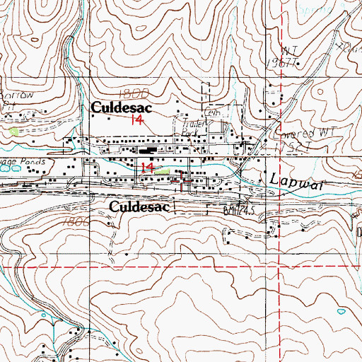 Topographic Map of Culdesac Post Office, ID