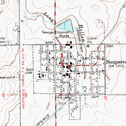 Topographic Map of Nezperce Post Office, ID