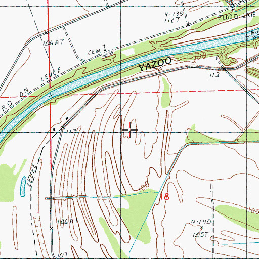 Topographic Map of United States Penitentiary Yazoo City, MS