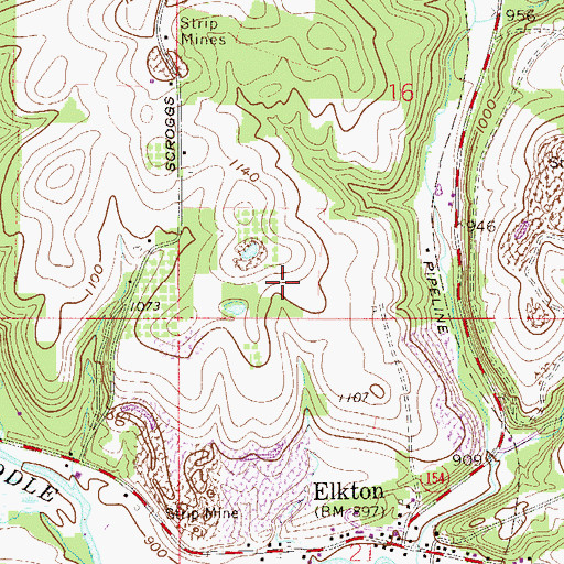 Topographic Map of Federal Correctional Institution Elkton, OH