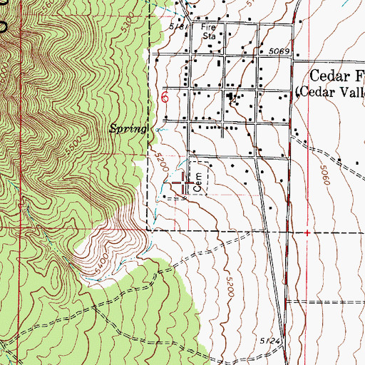 Topographic Map of Cedar Fort Cemetery, UT