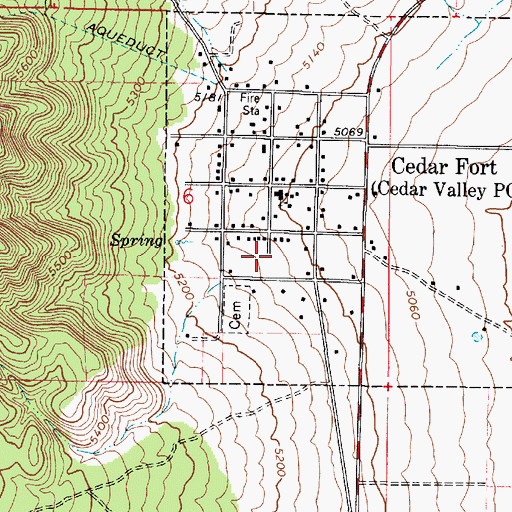 Topographic Map of Cedar Fort Pioneer Cemetery, UT