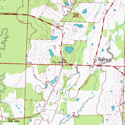 Topographic Map of Providence Cemetery, MS