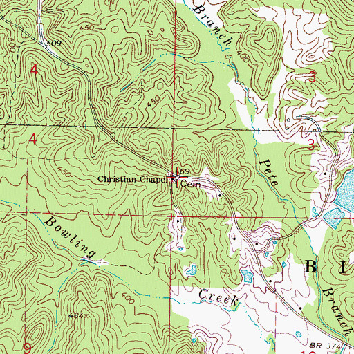 Topographic Map of Lemon Christian Cemetery, MS