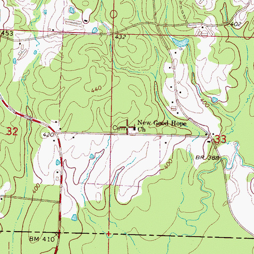 Topographic Map of New Good Hope Cemetery, MS