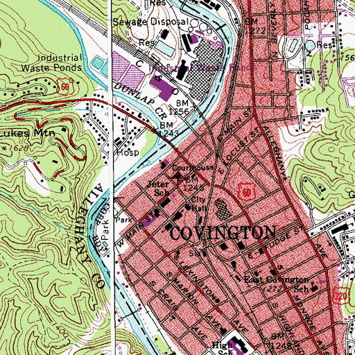 Topographic Map of Alleghany County Sheriff's Office, VA