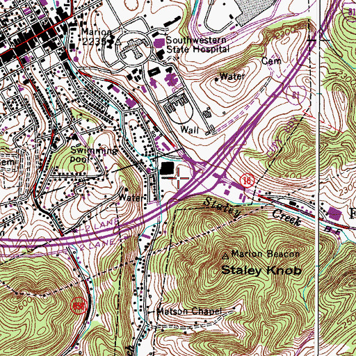 Topographic Map of Smyth County Sheriff's Office, VA