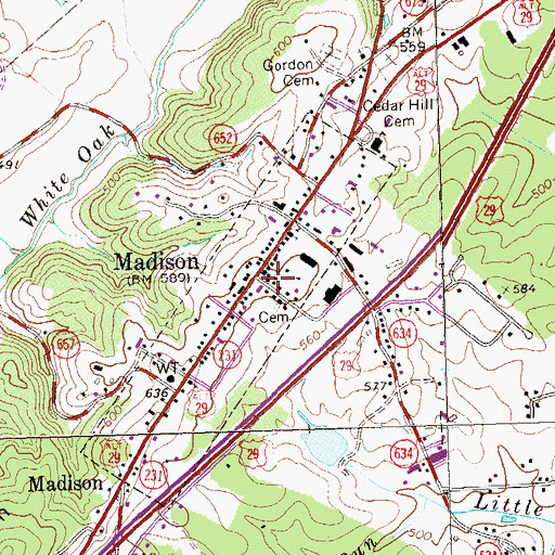 Topographic Map of Madison County Sheriff's Office, VA