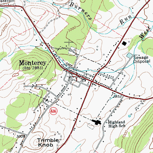 Topographic Map of Highland County Sheriff's Office, VA
