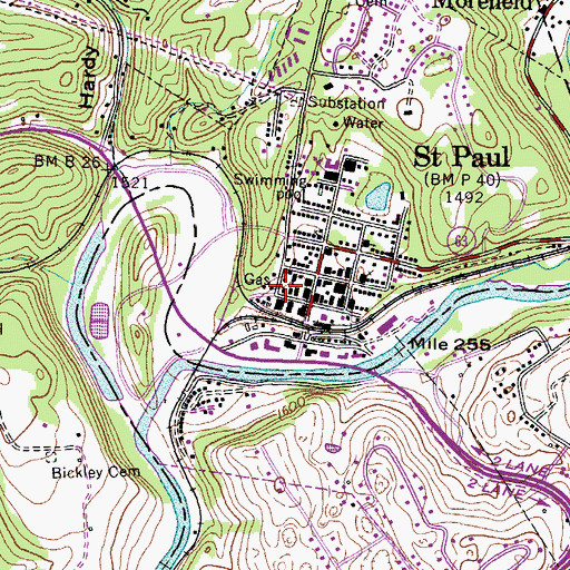 Topographic Map of Saint Paul Police Department, VA