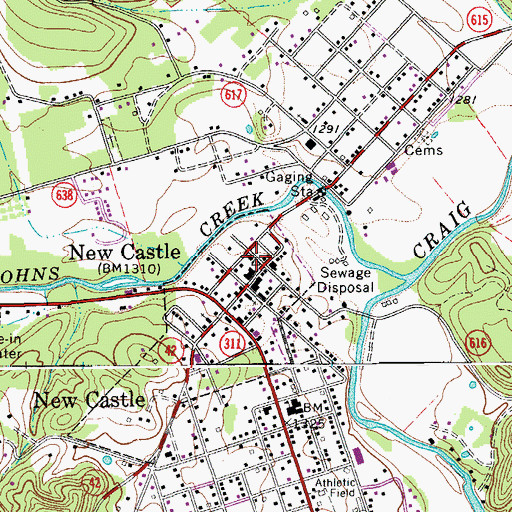 Topographic Map of Craig County Sheriff's Office, VA