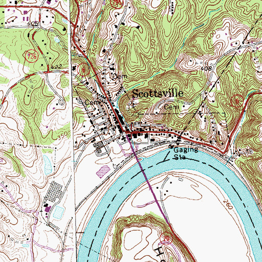 Topographic Map of Scottsville Police Department, VA