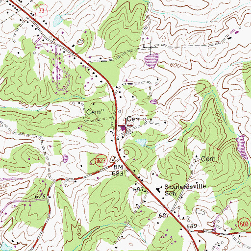 Topographic Map of Greene County Sheriff's Office, VA