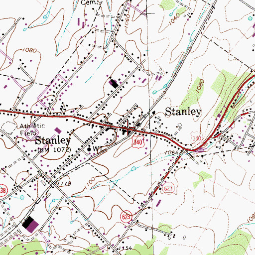 Topographic Map of Stanley Police Department, VA