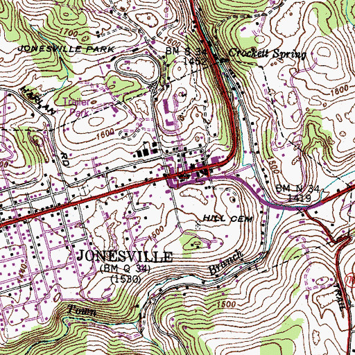 Topographic Map of Lee County Sheriff's Office, VA