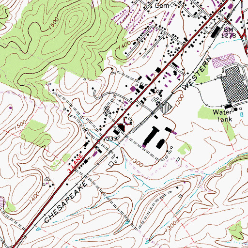 Topographic Map of Augusta County Sheriff's Office Verona, VA
