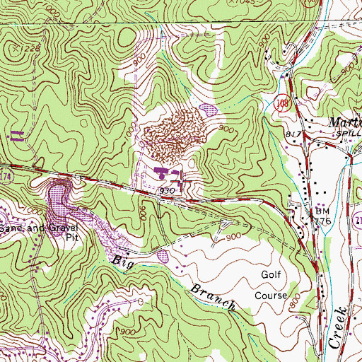 Topographic Map of Henry County Sheriff's Office, VA