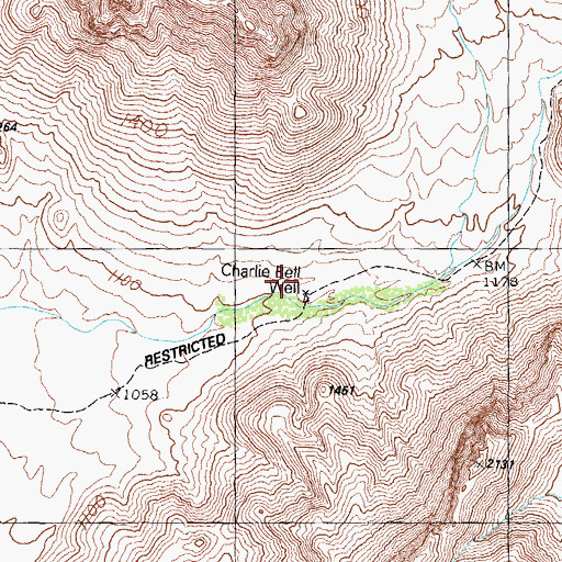 Topographic Map of Charlie Bell Well, AZ