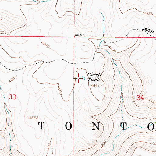 Topographic Map of Circle Tank, AZ