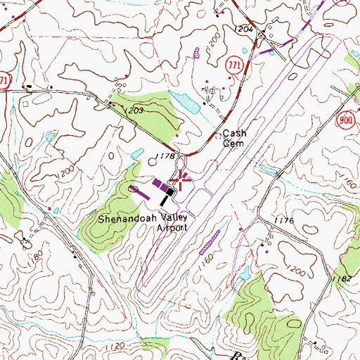 Topographic Map of Augusta County Sheriff's Office Weyers Cave, VA