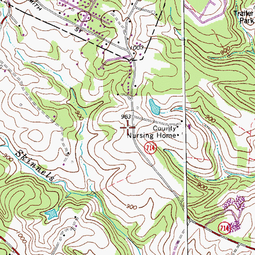 Topographic Map of Bedford County Sheriff's Office, VA