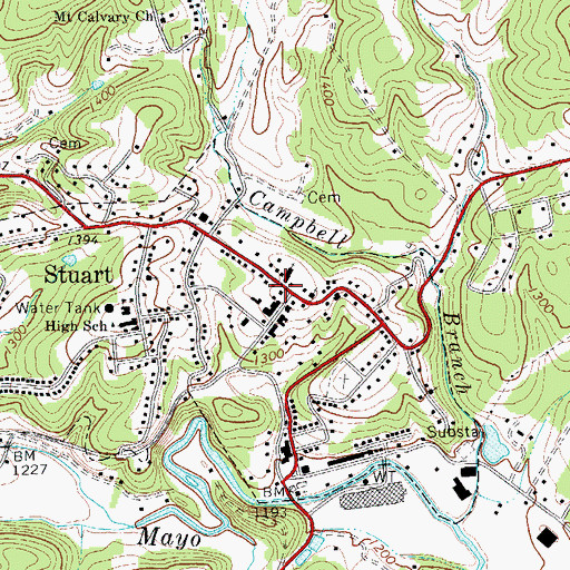 Topographic Map of Patrick County Sheriff's Office, VA