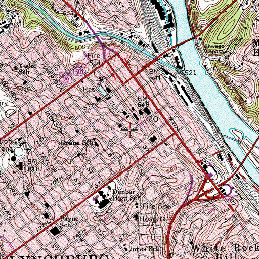 Topographic Map of Lynchburg Sheriff's Office, VA