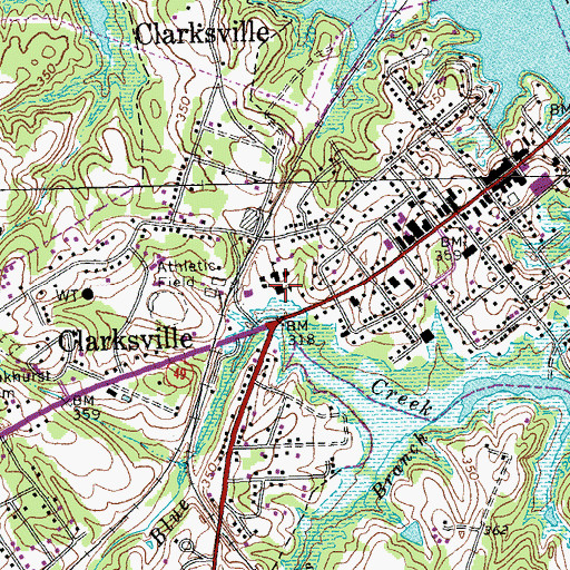 Topographic Map of Clarksville Police Department, VA