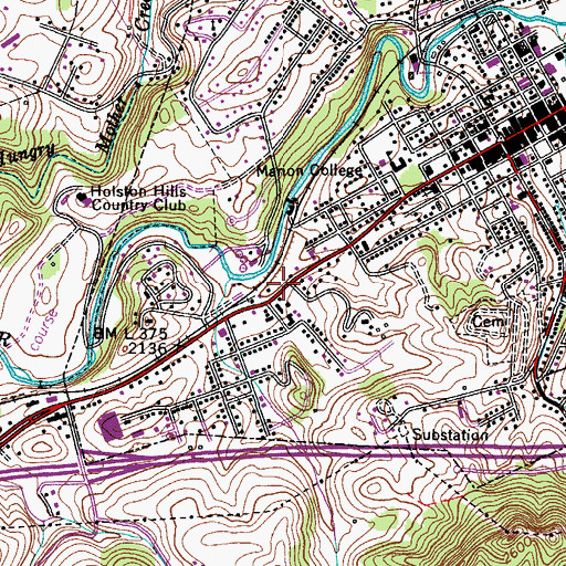 Topographic Map of Marion Police Department, VA