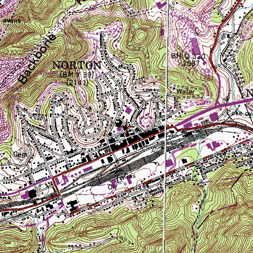 Topographic Map of Norton Police Department, VA