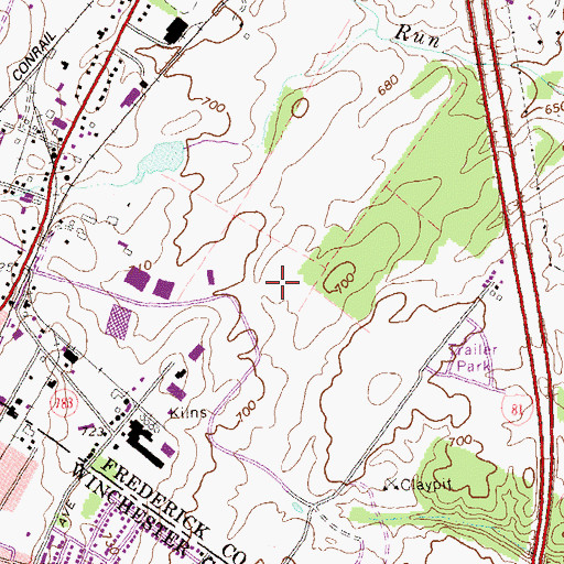 Topographic Map of Northwestern Regional Juvenile Detention Center School, VA