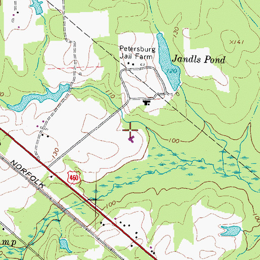 Topographic Map of Crater Juvenile Detention Center School, VA