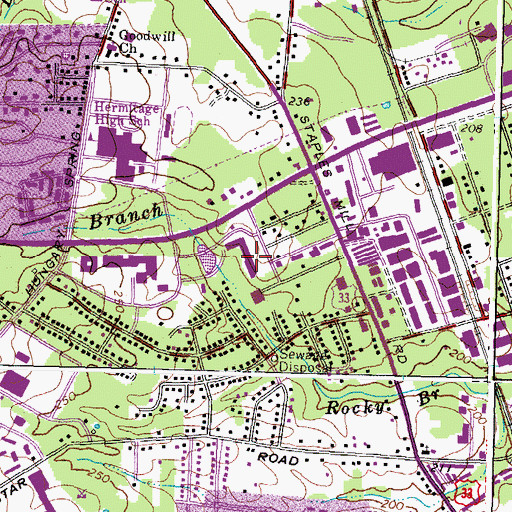 Topographic Map of Henrico Juvenile Detention Home School, VA