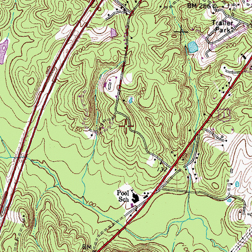 Topographic Map of Rappahannock Juvenile Detention Home School, VA