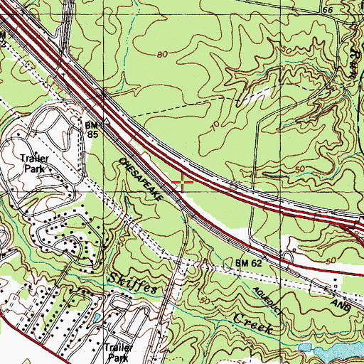 Topographic Map of Middle Peninsula Juvenile Detention Home School, VA