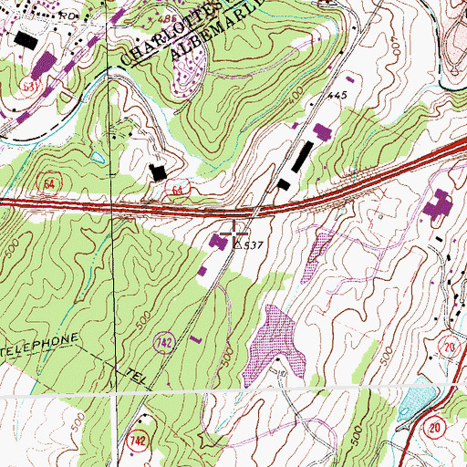 Topographic Map of Albemarle - Charlottesville Regional Jail, VA