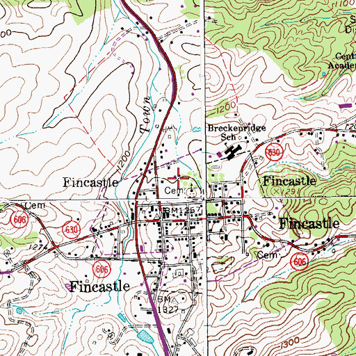 Topographic Map of Botetourt County Jail, VA