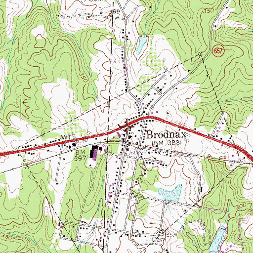 Topographic Map of Brodnax Police Department, VA