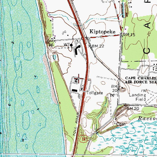 Topographic Map of Chesapeake Bay Bridge - Tunnel Police Department, VA