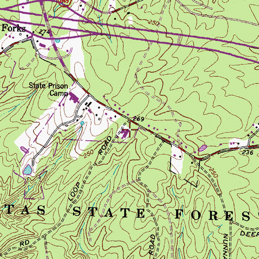 Topographic Map of Chesterfield Women's Diverstion Center, VA