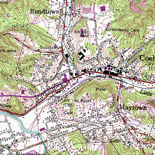 Topographic Map of Coeburn Police Department, VA