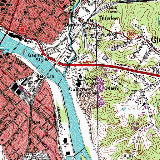 Topographic Map of Danville Adult Detention Center, VA